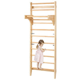 VEVOR Interior de Madera Maciza Niveles, Escalera de Escalada Carga de 99,8 kg, Gimnasia con Barra de Dominadas para Niños y Adultos, Color (10-Level Solid Wood Indoor Jungle Gym)