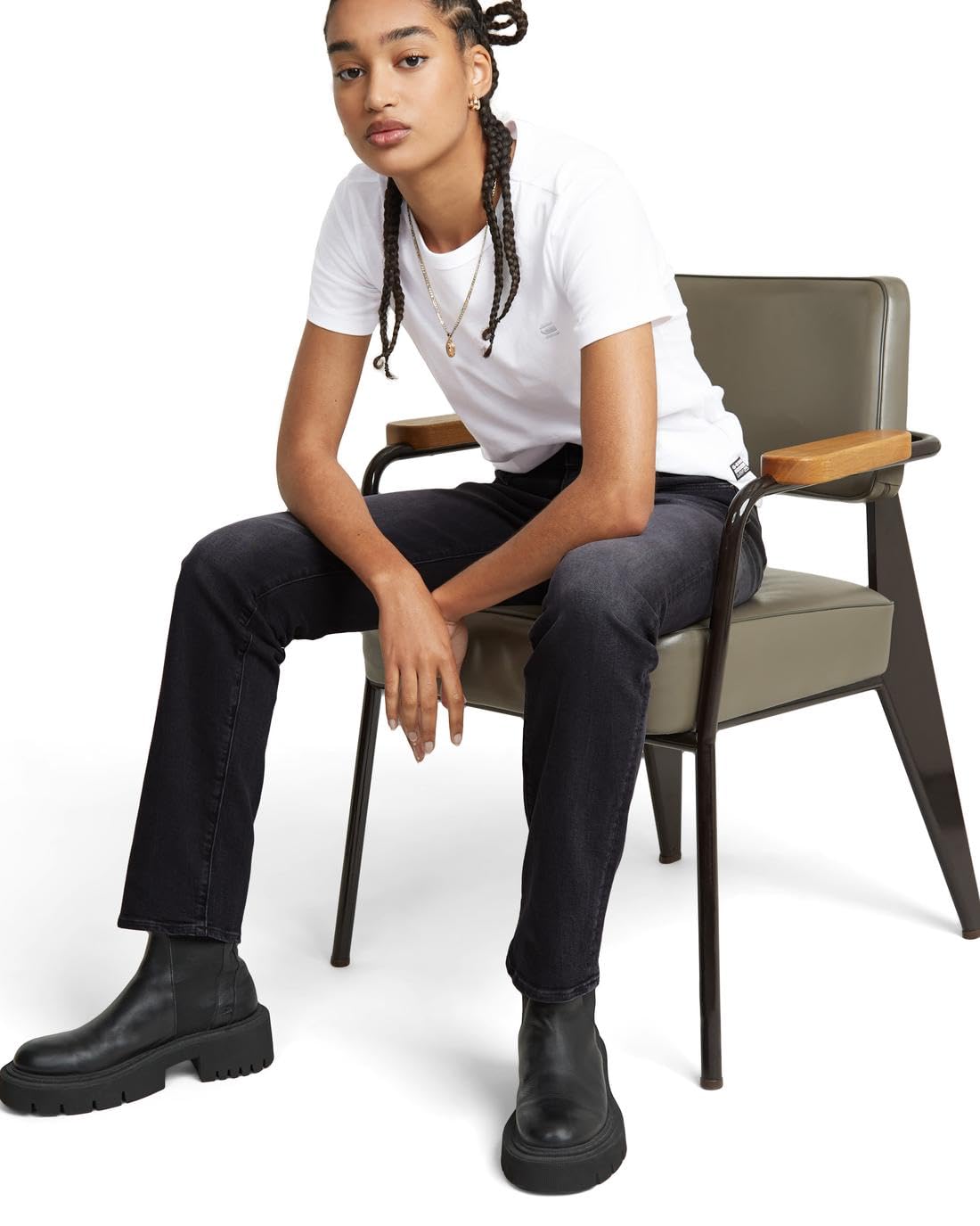 G-STAR Jeans Strace Straight Vaqueros, Negro (Worn In Black Moon D23951-d632-g108), 29W / 34L Mujer