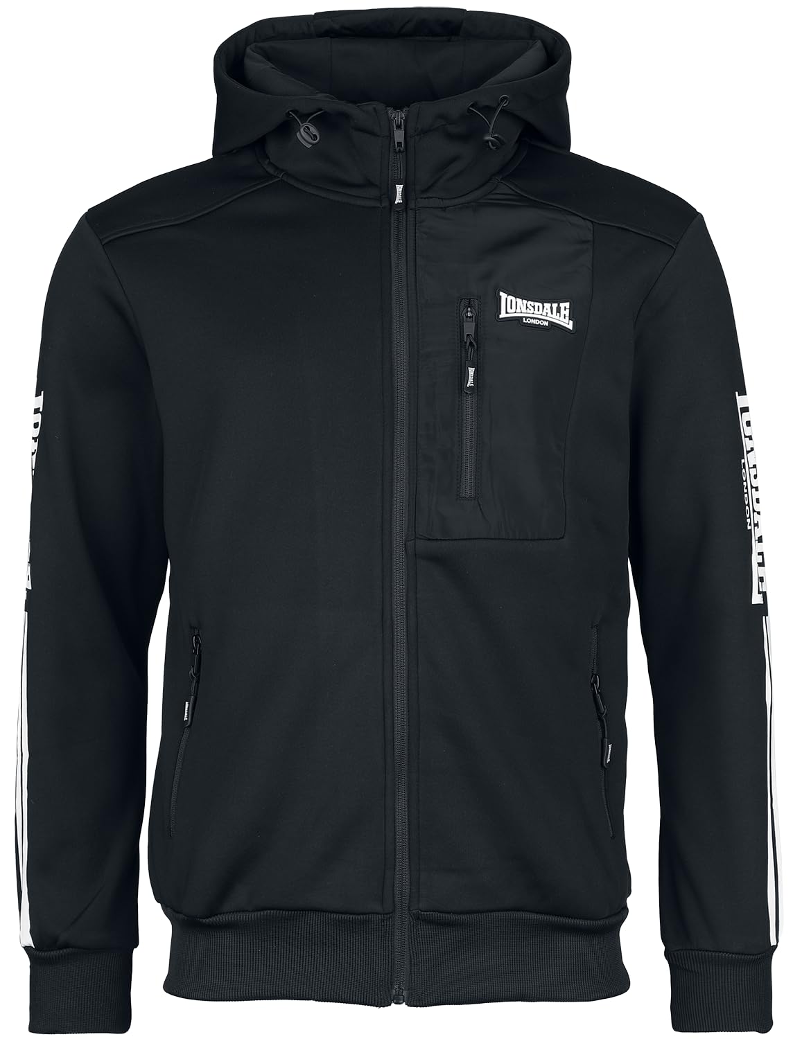 Lonsdale London Bulough Hombre chándal Negro M 95% Polyester,5% Elastán