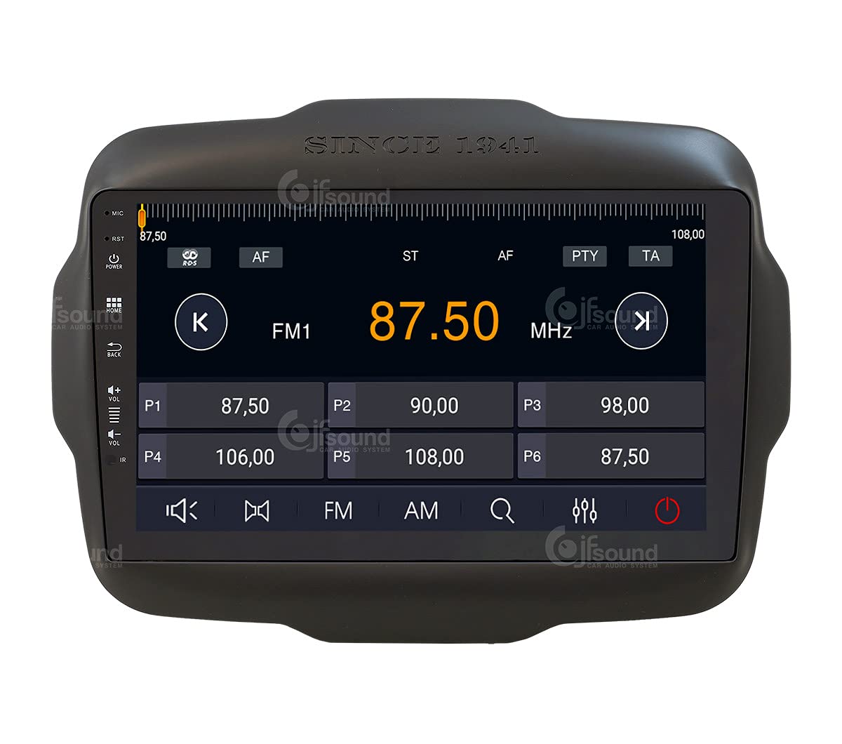 Jf Sound car audio system Autorradio de Ajuste Personalizado para Jeep Renegade Android GPS Bluetooth WiFi Dab USB Pantalla táctil Full HD 9" procesador de 8 núcleos y comandos de Voz