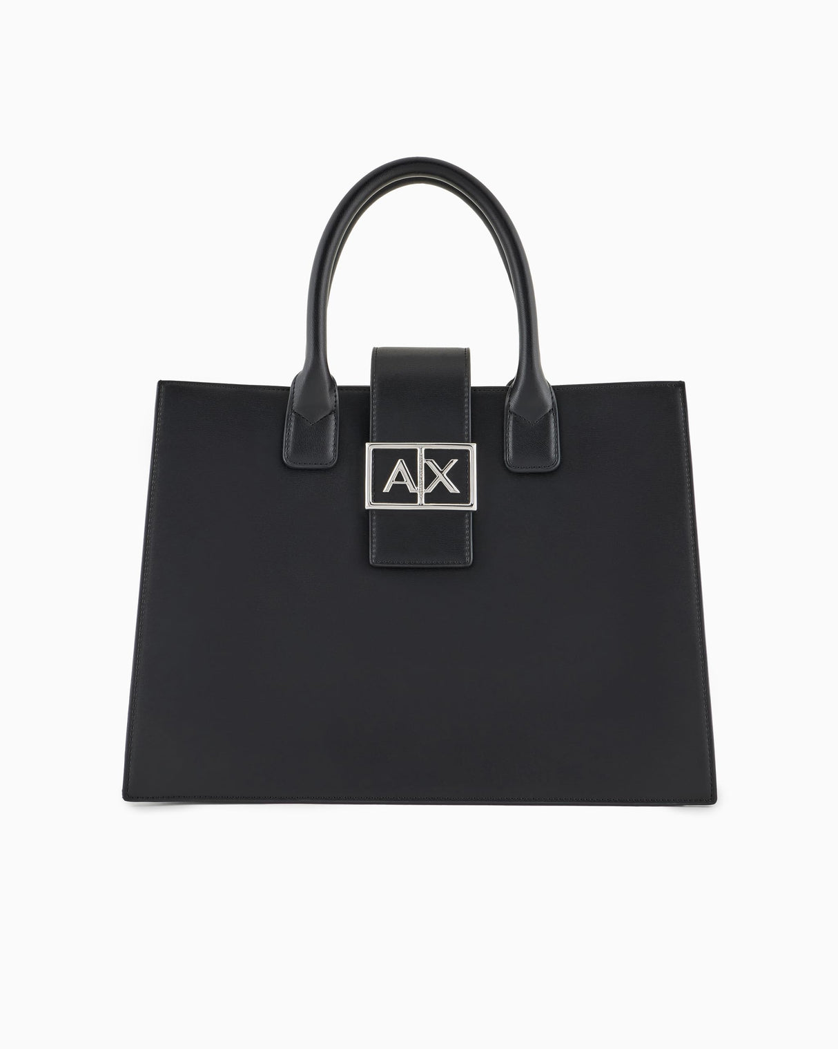 Armani Exchange Jodie, Sustainable, Logo Plate Closure, Medium Tote Mujeres, Negro, Talla única