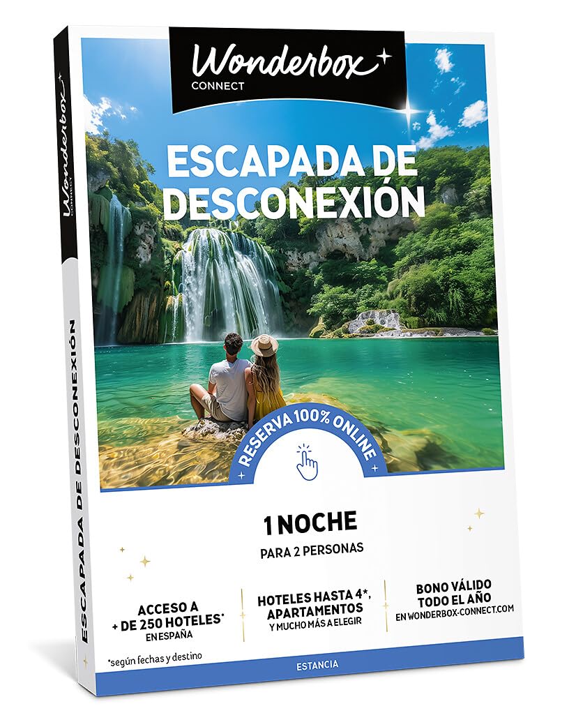 WONDERBOX Connect - Caja Regalo - Escapada de Desconexión - 1 Noche de desconexión para 2 Personas Entre más de 250 hoteles en España