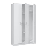 Habitdesign Armario Multiusos 3 Puertas 4 Estantes, 180x109x37 (AltoxAnchoxFondo), Color Blanco Mate