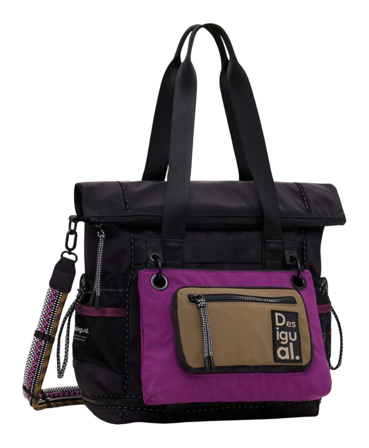 Desigual Modularis 25 Voyager Bag, Negro, violeta
