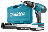 Makita HP457DWE10 Taladro Percutor Batería 18V 2x1.5Ah 74 Accesorios Maletín