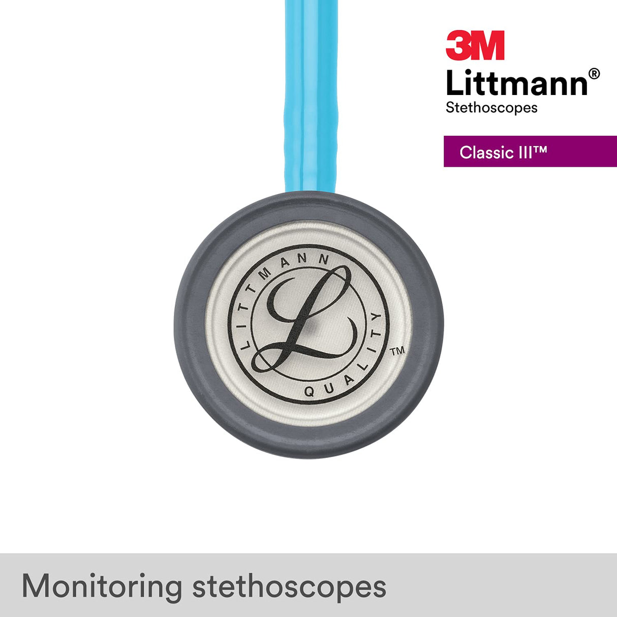 Littmann Classic III - Fonendoscopio, de acero inoxidable, 69 cm, color turquesa