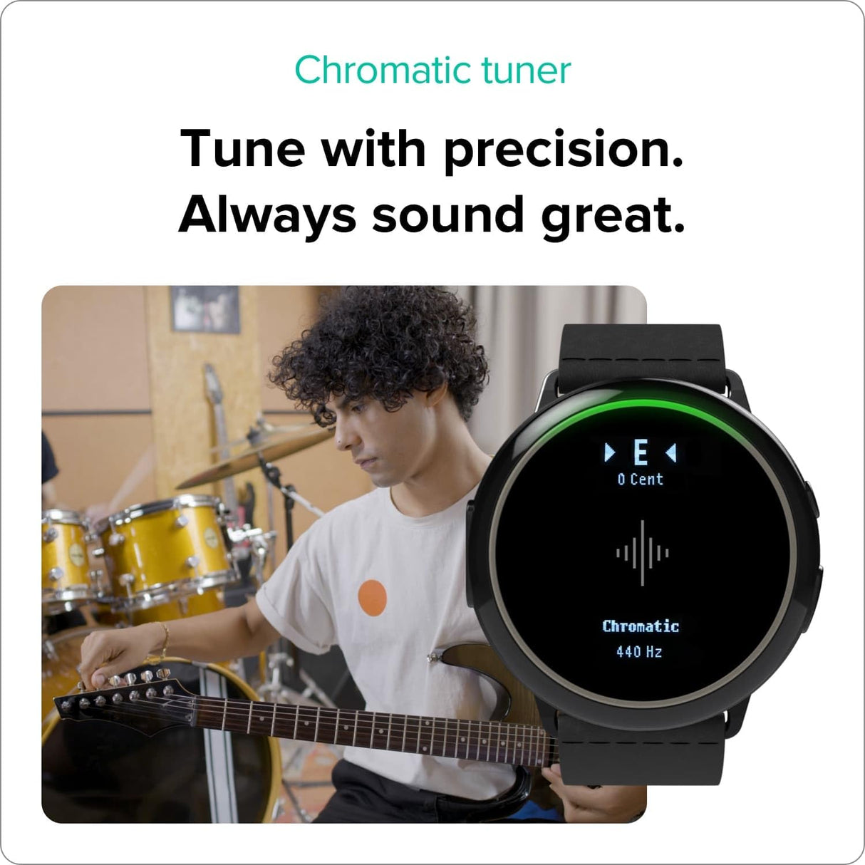 Soundbrenner Core Steel 2, compañero de práctica musical para todos los músicos con metrónomo vibratorio, rastreador de práctica, afinador cromático, medidor de decibelios y reloj inteligente, mejor