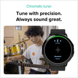 Soundbrenner Core Steel 2, compañero de práctica musical para todos los músicos con metrónomo vibratorio, rastreador de práctica, afinador cromático, medidor de decibelios y reloj inteligente, mejor