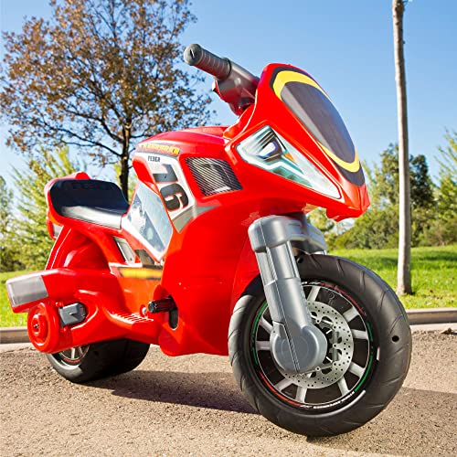 FEBER - Motofeber Turbo Hybrid 2 en 1, Moto Infantil con Batería de 6 Voltios y Correpasillos, Batería y Cargado Incluidos, para Niños a Partir de 3 años, Famosa (800013781)