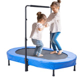 VEVOR Trampolín para Niños, Interior y Exterior, Mini Trampolín Plegable con Asa, Trampolín Rebotador para Niños de 3 Años en Adelante, Niños y Niñas para Divertirse, Azul, 1435 x 970 x (965-1285) mm