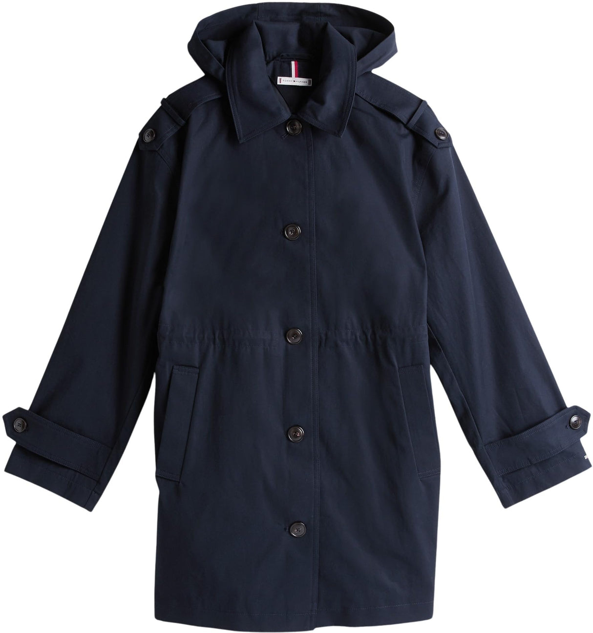 Tommy Hilfiger Parka Mujer Cotton Hood Gabardina, Azul (Desert Sky), 44