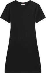 Tommy Hilfiger Vestido Mujer New Cody Slim Short Dress de algodón, Negro (Black), S