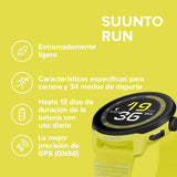 SUUNTO Run Reloj GPS Running, Pantalla Táctil AMOLED 1,32'', Ligero, Multideporte, Monitor Actividad, GPS Preciso, Seguimiento Cardíaco/Sueño, 12 Días Autonomía, 4GB Almacenamiento Música