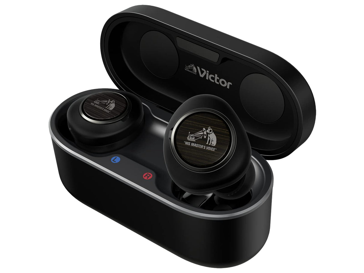 JVC Auriculares True Wireless, Serie Wood (Dome de Madera), Bluetooth 5.2, Cancelación de Ruido, HA-FW1000T-U