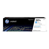 HP 207A W2211A, Cian, Cartucho Tóner Original, de 1.250 páginas, para impresoras HP Color LaserJet Pro MFP M282nw, MFP M283fdn, MFP M283fdw, M255dw y M255nw