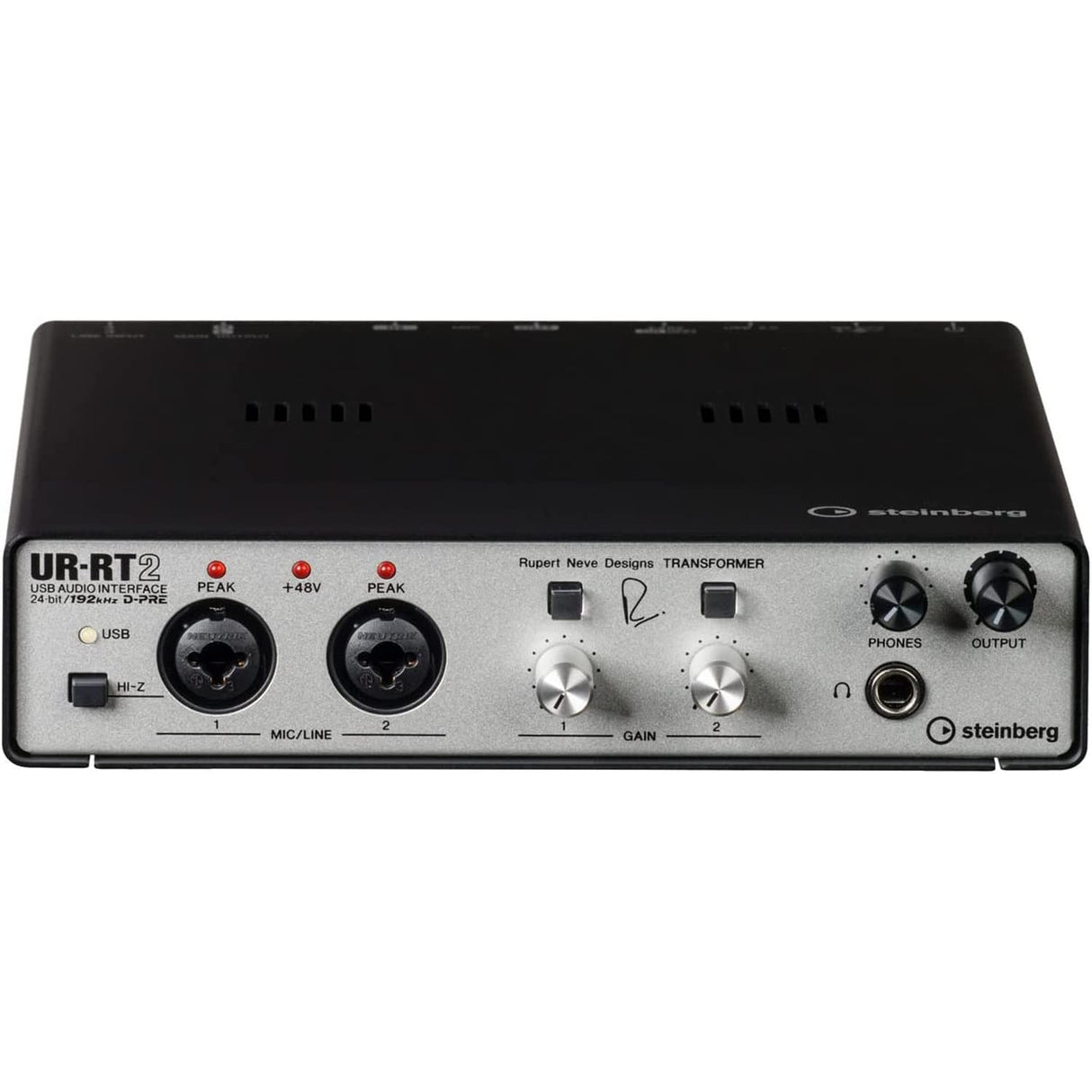 Steinberg UR-RT2 EU Interfaz de audio móvil con sonido profesional (con transformador RND, resolución de audio de 24 bits/192 kHz, preamplificador de micrófono, incl. Cubase AI, Cubasis LE y dspMixFx)