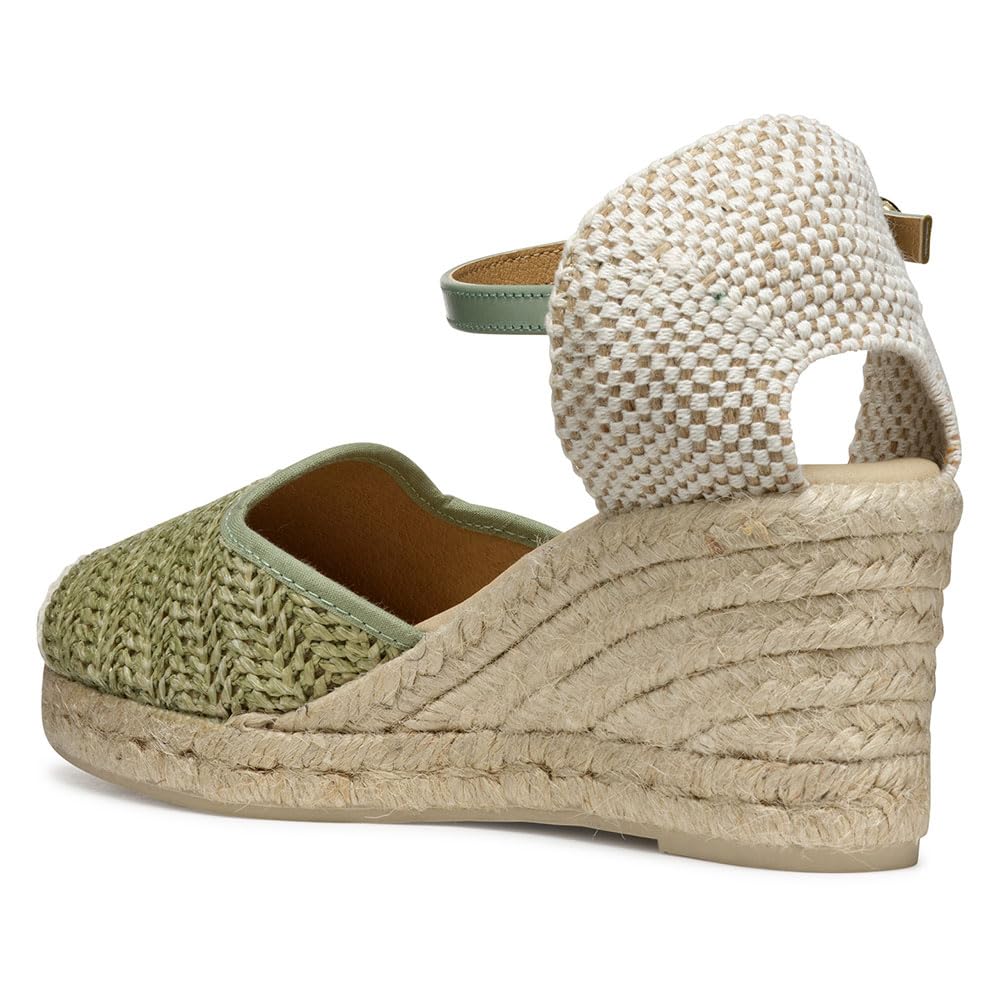 Geox D GELSA Low E, Sandalia de cuña Mujer, Mint, 36 EU