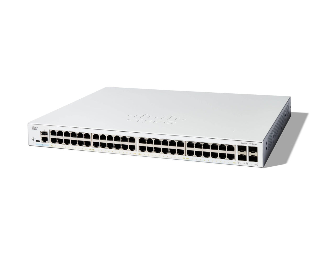 Cisco Switch gestionado Cisco Catalyst 1300-48T-4G, GE de 48 Puertos, SFP GE 4x1, protección Limitada de por Vida (C1300-48T-4G)