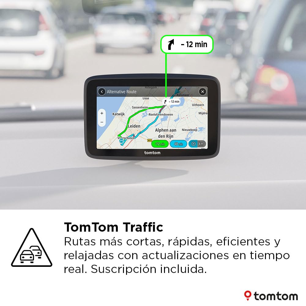 TomTom GPS Coche GO Classic 2nd (6", información de tráfico y Alerta de radares, actualizacion de mapas de Europa Mediante Wi-Fi, indicación de carriles en Movimiento y Soporte Reversible Integrado)