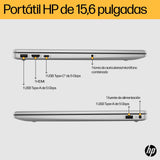 HP Ordenador portátil 15.6" FHD (AMD Ryzen 7-7730U, 16 GB RAM, 1TB SSD, AMD Radeon Graphics, Sin Sistema operativo) Plata - Teclado QWERTY Español