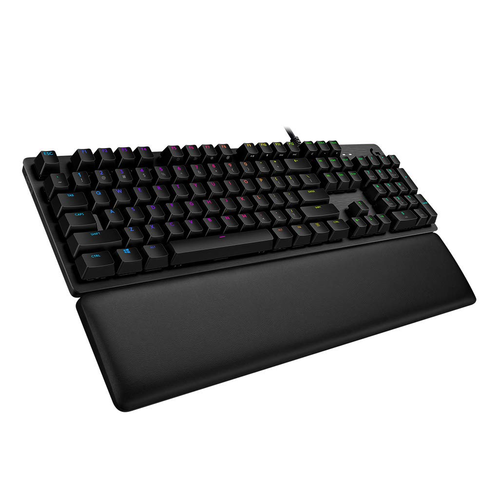 Logitech G Teclado mecánico para Gaming 513, interruptores táctiles GX-Brown, iluminación RGB, Bucle USB, reposamuñecas con Espuma viscoelástica, Carcasa de Aluminio, diseño escandinavo, Color Negro