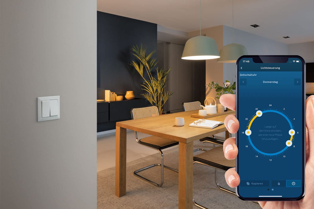 Bosch Smart Home Paquete básico para controlar la iluminación, las persianas, venecianas y toldos; compatible con Amazon Alexa, el asistente de Google y Apple HomeKit