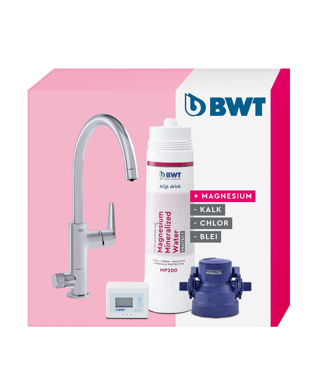 BWT Filtro de agua AQA Drink Pure Urban | Grifo de 2 vías con caño C y cartucho de filtro de magnesio | Filtro de agua potable | Filtra cal, cloro, plomo y cobre