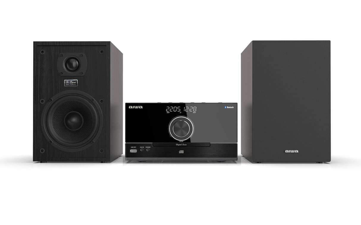 Microcadena AIWA MSBTU-600 Bluetooth, CD, USB, AUX IN, Potencia de Salida de 2 X 50 W RMS. Color: Negro