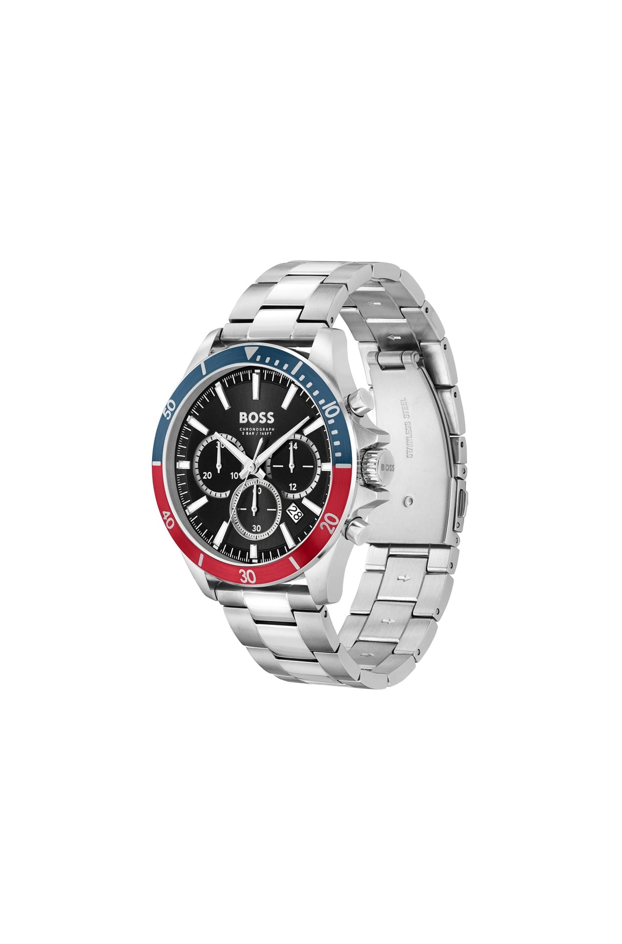 Boss Reloj Cronógrafo de Cuarzo para Hombre Colección TROPER con Correa de Acero Inoxidable Plateada - 1514108