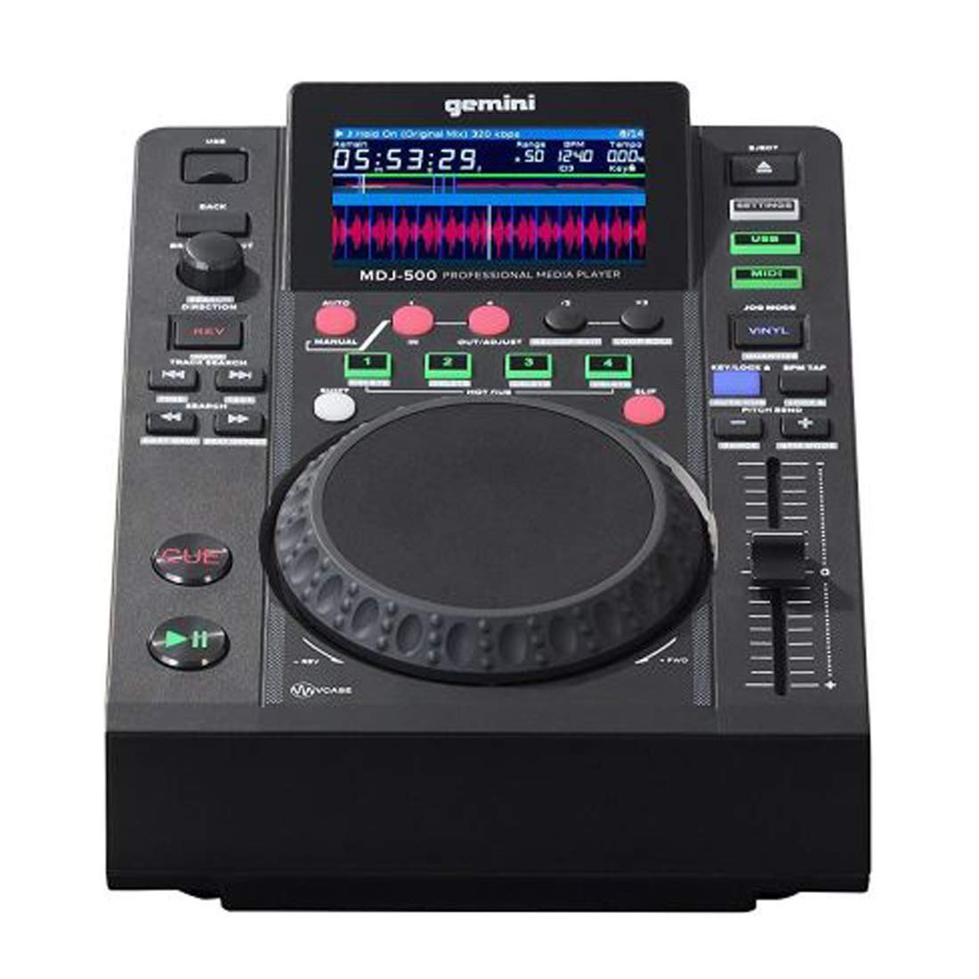 Lector CD Gemini MDJ-500 Slot MP3 USB Disp.LCD