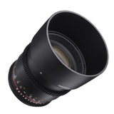 Samyang F1313010101 - Objetivo para vídeo VDSLR para Fuji X (Distancia Focal Fija 85mm, Apertura T1.5-22 AS IF UMC II, diámetro Filtro: 72mm), Negro