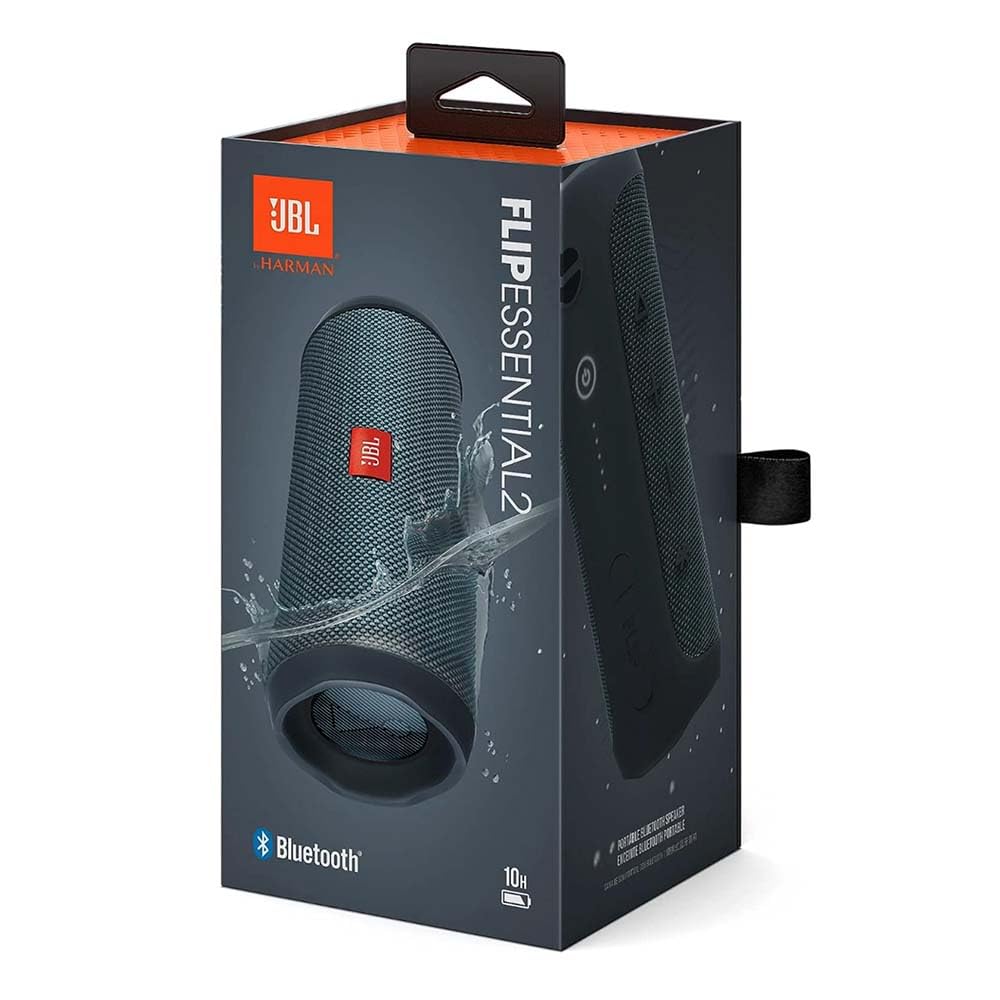JBL Flip Essential 2 Altavoz Bluetooth portátil con batería recargable, resistente al agua IPX7, 10 h de duración de la batería, negro