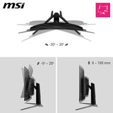 MSI, MPG 321CURX QD-OLED, 32 Pulgadas,4K UHD, 3840x2160,1700R,Monitor OLED, 240Hz,0,03ms, DisplayHDR True Black 400, Compatible con G-Sync, HDMI 2.1, DP 1.4a, USB C 98W PD, Ajustable en Altura, Negro