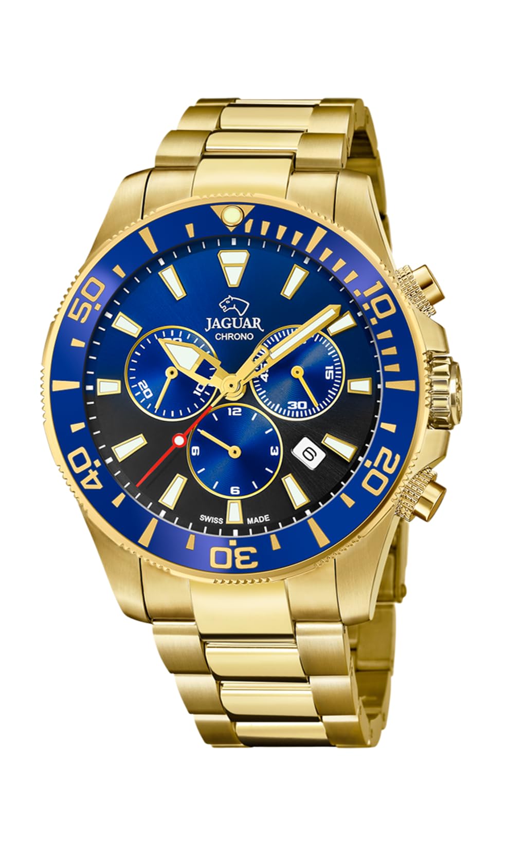 JAGUAR Reloj Hombre J864/5 Executive Caja de Acero Inoxidable 316l Dorado Correa de Acero Inoxidable 316l Dorado