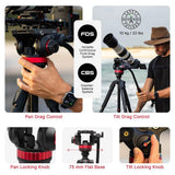 MANFROTTO Trépied vidéo en Carbone Avec rotule fluide à Base Plate Type 502 - MVK502055CXPROV