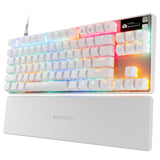 SteelSeries Apex Pro TKL Gen 3 Blanco - Teclado Mecanico Gaming - HyperMagnetic Interruptores OmniPoint 3.0 - Accionamiento Ajustable - Rapid Trigger - Preajustes - Rapid Tap - RGB - OLED - US QWERTY
