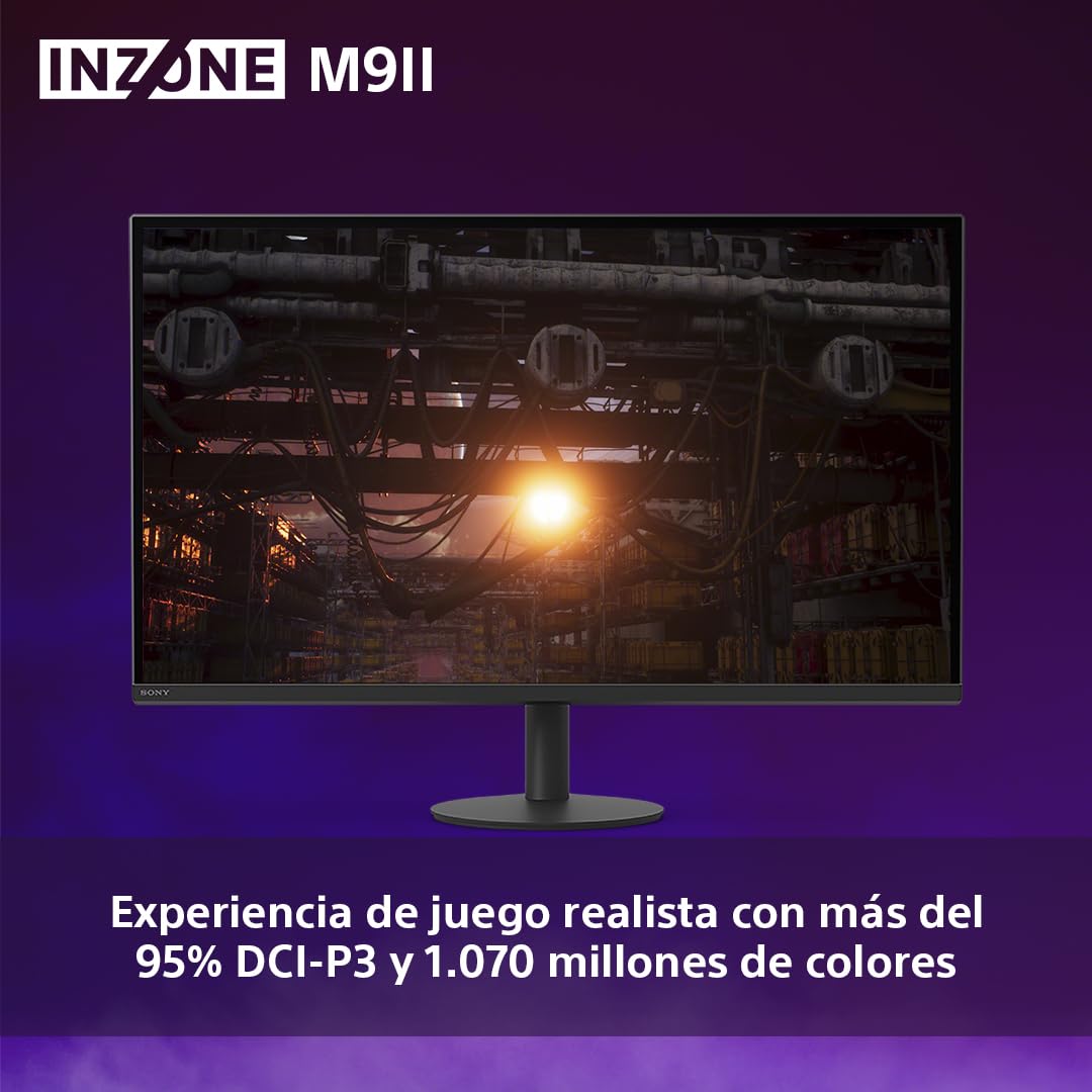 Sony INZONE M9II Monitor Gaming, 27 Pulgadas, 4K Ultra HD: Resolución 2160p, Frecuencia actualización 160 Hz, 1 ms GTG, Espectro DCI-P3 95%, Full Array LED, G-Sync, Adaptive Sync, VRR, Negro
