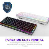 NZXT Teclado mecánico Gaming Function Elite MiniTKL con RGB magnético – Activación Ajustable – interruptores Hall Effect de Doble raíl –Disparador rápido – frecuencia de sondeo de 8K – DE – Blanco