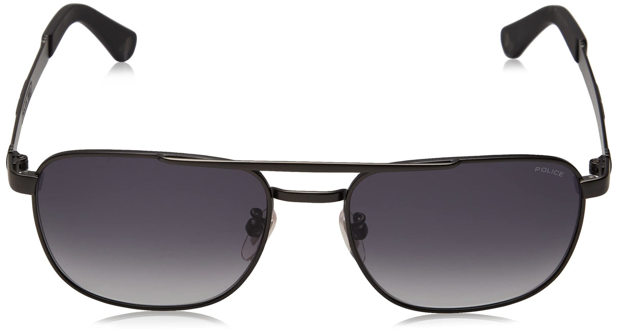 POLICE SPL890 Gafas, Matt Gun Metal with Matt Black Parts, 58 para Hombre