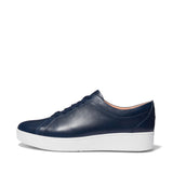 Fitflop Zapatillas de Tenis de Rally de Cuero Actualizado, Mujer, Midnight Navy, 37.5 EU