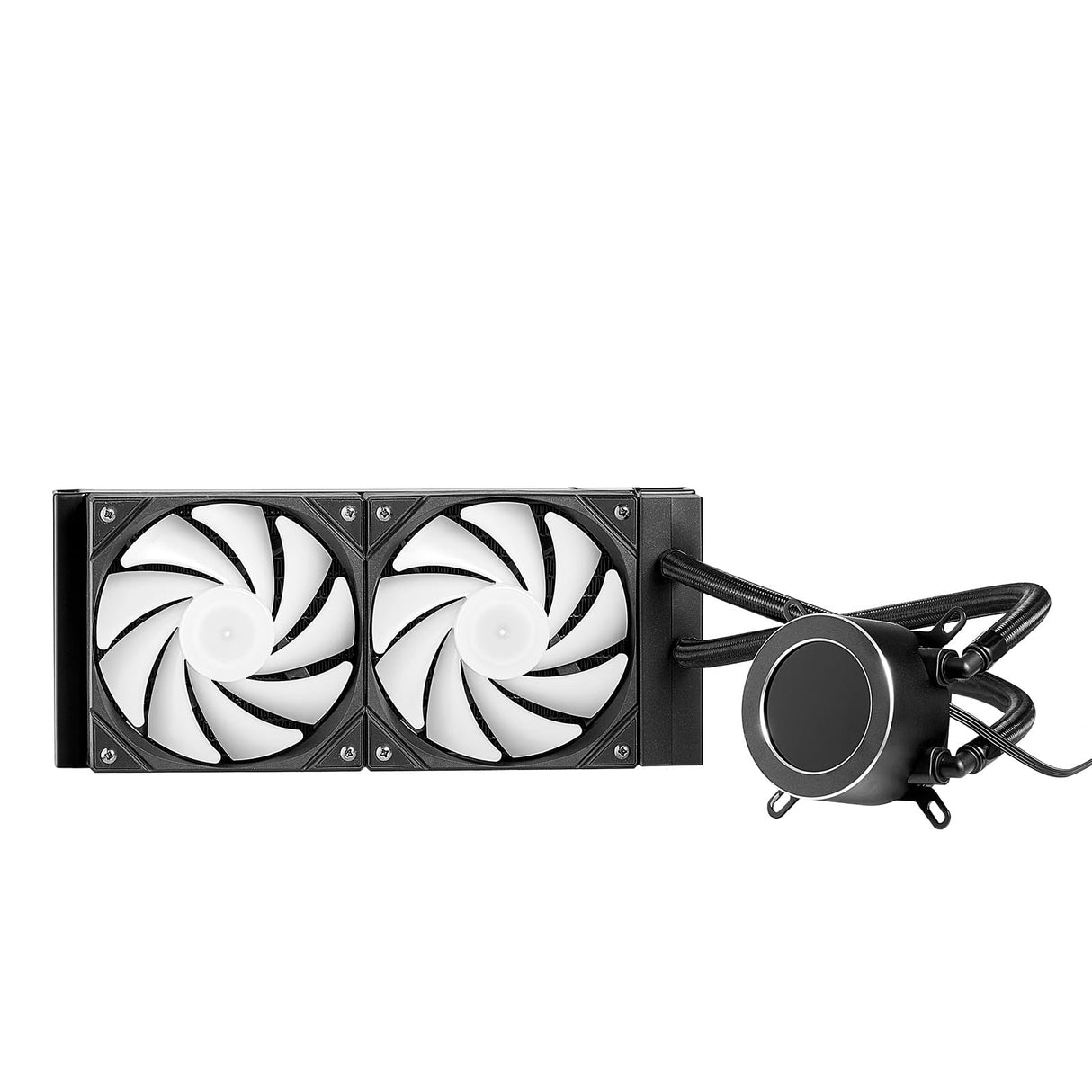 VEVOR Enfriador de Líquido para CPU, 2 Ventiladores y Bomba PWN de 120 mm, Enfriador de Agua para CPU con Pantalla LCD de 2,1" y Luz ARGB, para Intel 115X/1366/2011/1700/1200, AMD AM4/AM5, Negro