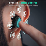 Langbbo Auriculares Bluetooth 5.1 inalámbricos, Auriculares Intra-Auriculares con Mic, Reducción del Ruido de Las Llamadas, Control táctil, Impermeable IPX7, 3D Hi-Fi Sonido estéreo.