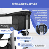 Mobiclinic®, Cuna 3 en 1, Night, Altura Ajustable, Colchón, Mosquitera, Ruedas 360º, Correas de Sujeción, Cesta de Almacenamiento, hasta 20 kg, Negro