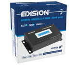 EDISION Modulador HDMI 3en1 Pro a Terrestre DVB-T, ISDB-T o Cable DVB-C, Distribución Full HD Sobre Cable Coaxial, HDMI-Loop, RF IN, Pantalla LCD, Instalación Rápida, Plug & Play