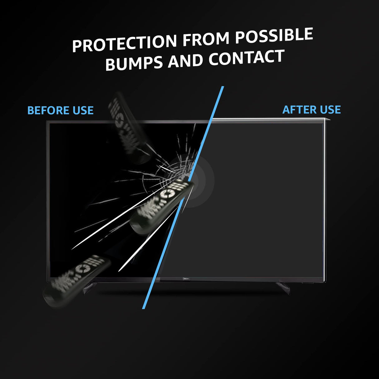 VENTON Protector de pantalla de TV 109 (42 pulgadas) – Película de TV para LCD, LED, 4K OLED y QLED HDTV Protector de Pantalla para TV – Protección contra daños TV – Suspendido y fijo
