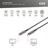 DIGITUS USB-C AOC Cable de conexión AV de fibra óptica híbrida - USB 3.1 - Displayport 1.2 - DP Alt-Mode - Plug&Play - Cable de audio/vídeo - 10m - negro