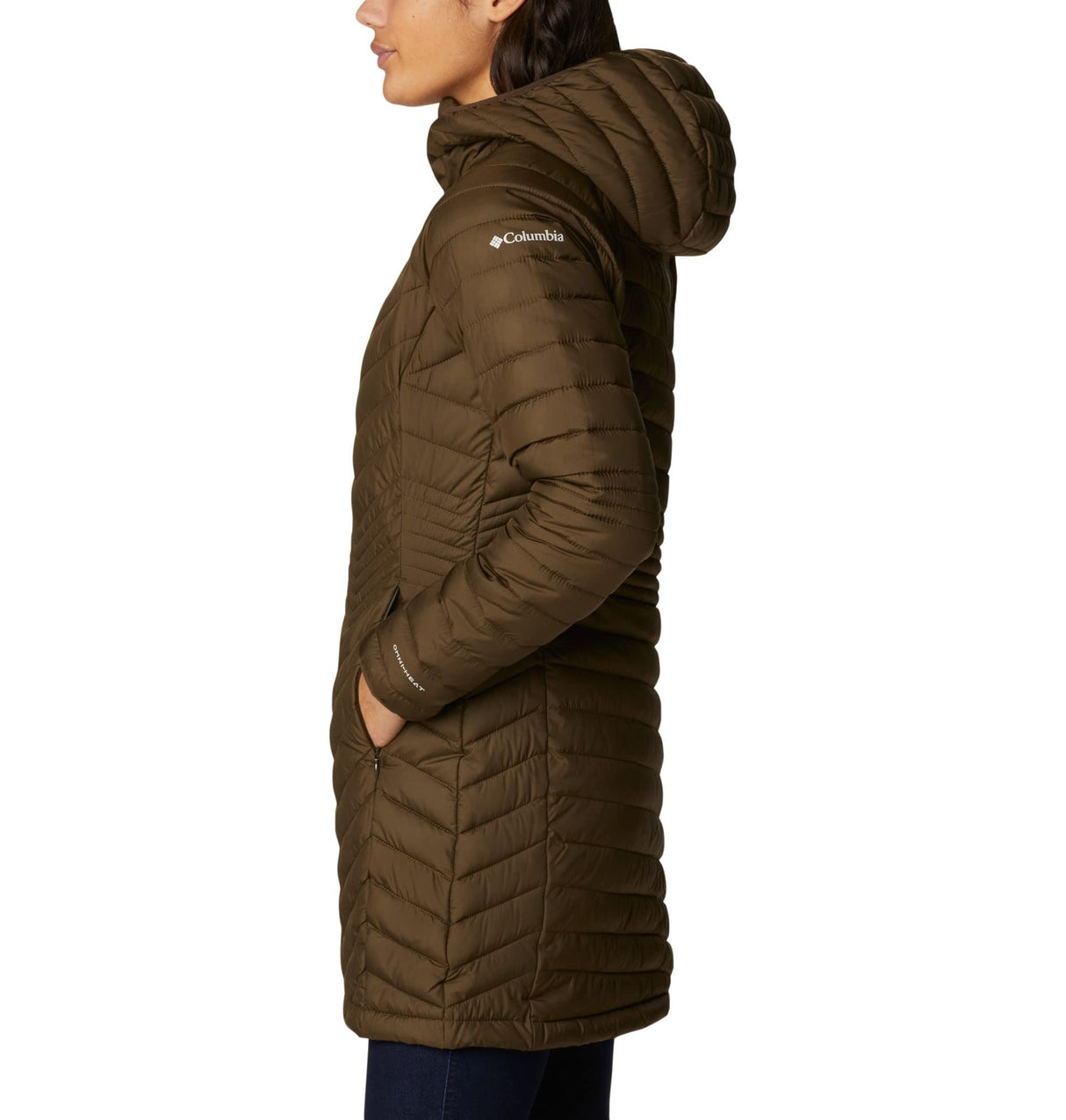 Columbia Powder Lite Mid Jacket Chaqueta, Olive Green, XS Mujer