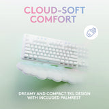Logitech G715 Teclado Para Gaming Inalámbrico con Iluminación LIGHTSYNC RGB, LIGHTSPEED, Interruptores Linear (GX Rojo) y Reposamanos Para Teclado, Compatible con PC y Mac, Blanco