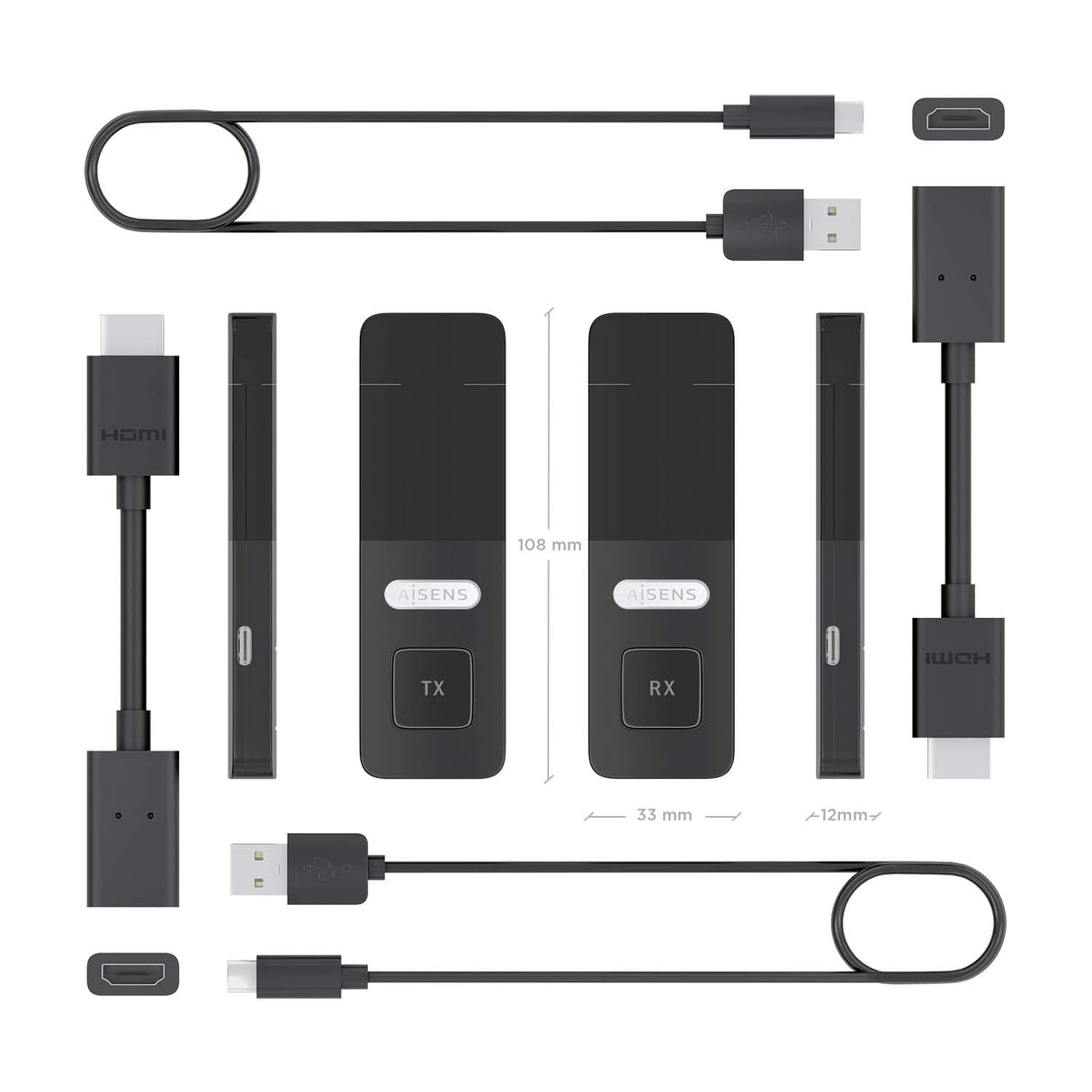 AISENS HDMI Inalambrico 1080p 30m Negro