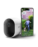 Arlo Pro 5 Camara de Vigilancia WiFi Exterior 2K, Camara Vigilancia WiFi Interior, Sensor de Movimiento, Alarmas para Casa, Visión Nocturna Color, Sirena, Prueba Secure Incluida, 1 Cámara, Blanca